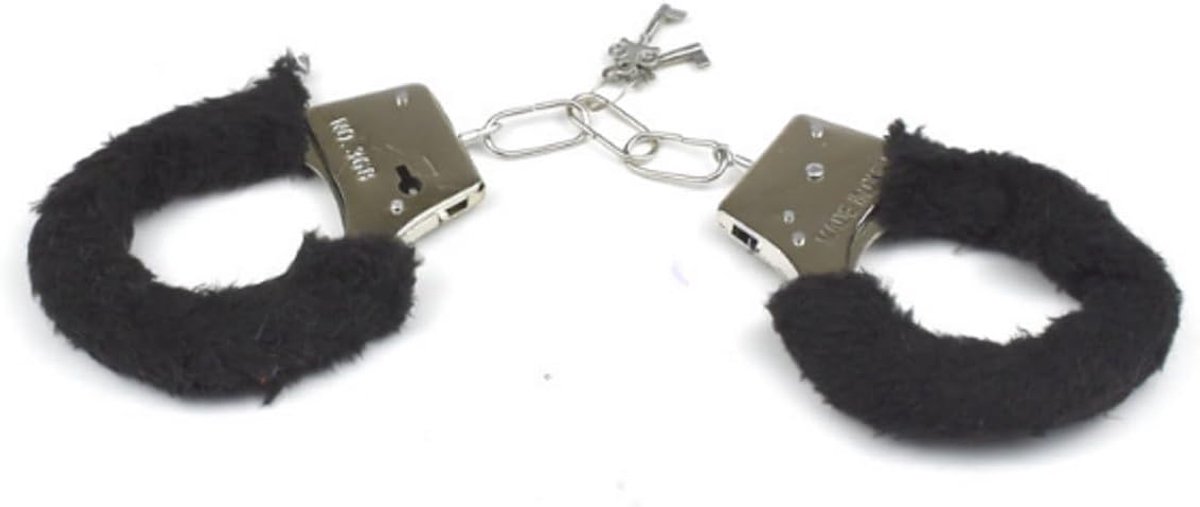 Handboeien Fluffy - Zwart Pluche - Zacht en Comfortabel - Inclusief 2 Sleutels - SnelShoppen
