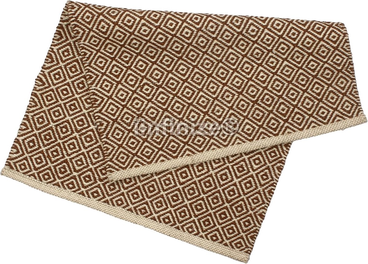 Jute Loper 2x3 FT - Handgeweven Jute/Hennep - Bohemian Reversible Mat - Ideaal voor woonkamer - SnelShoppen