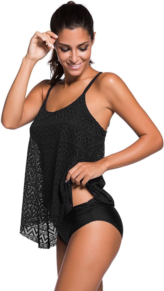 Badpak voor dames, tweedelig, elegant push-up bikini/tankini, hoogwaardig topmodel voor dames en meisjes