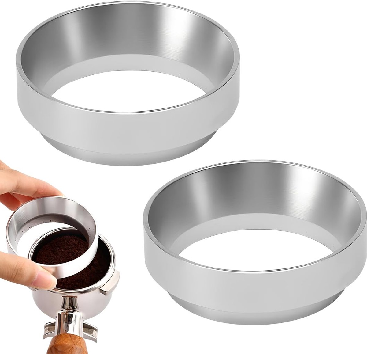 51 mm, magnetische doseertrechter, aluminium trechter, koffiedoseerring voor vultrechter, infusieschaal (sterke magneet, B)