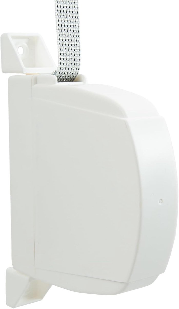 Rolgordijn voor buitengebruik, rol met tape voor wand- of raamkozijnmontage, universeel systeem (wit, 14 mm band)
