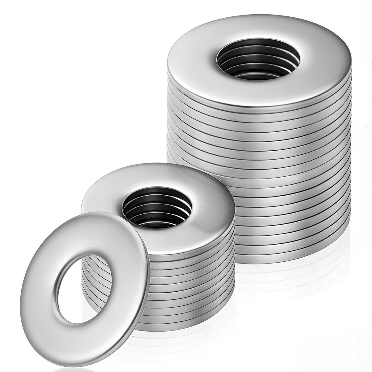 50 stuks sluitringen M8 x 30 x 1,5 mm, carrosserieringen, 304, sluitringen, roestvrij staal, sluitringen voor schroeven, moeren, schroefdraadstang, platte washers