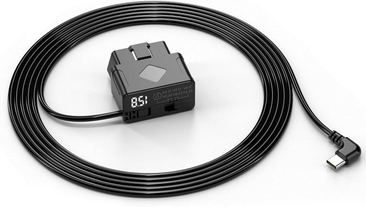 OBD Power Kabel - Dashcam Hardwire Set - Continue Stroomvoorziening - 24 Uur Parkeerstand - 3.5 Meter - Zwart