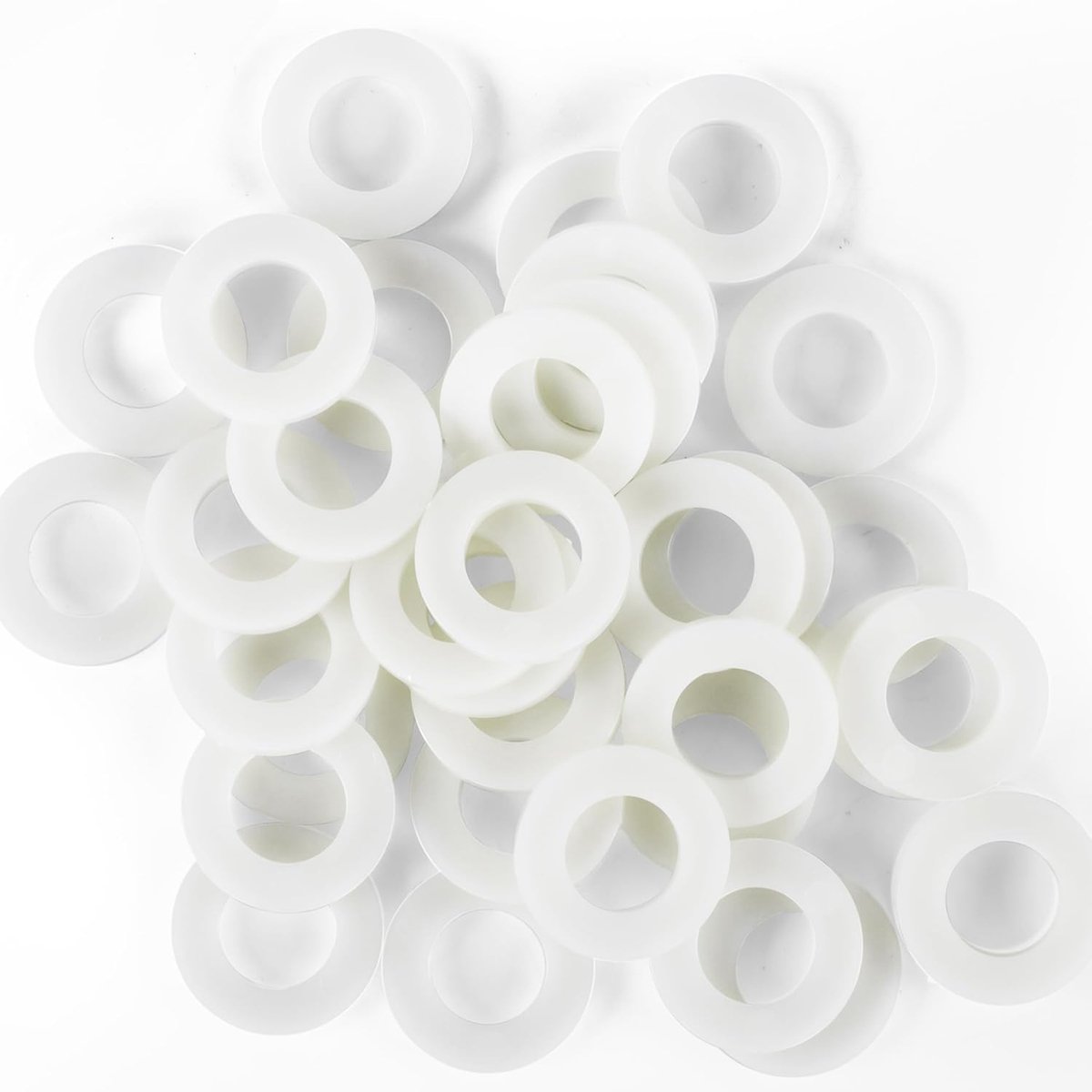 Kunststof wit M2-50 stuks DIN 125 vorm A - ISO 7089 hoogwaardige polyamide sluitringen kunststof schijven nylon schijven kleine buitendiameter (50, M2)