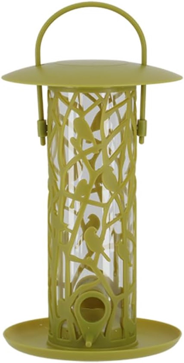 Voedersilo voor hangend gebruik - chiffon tray - groen polypropyleen - ideaal voor vogels - SnelShoppen