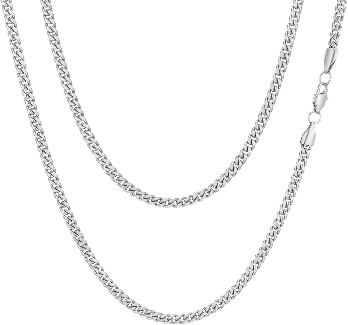 ketting heren 3/4/5/6/7/8mm roestvrij staal goud/zilver/zwart stoeprand kettingen Cubaanse schakel sieraden voor mannen vrouwen 18/20/22/24/26 inch