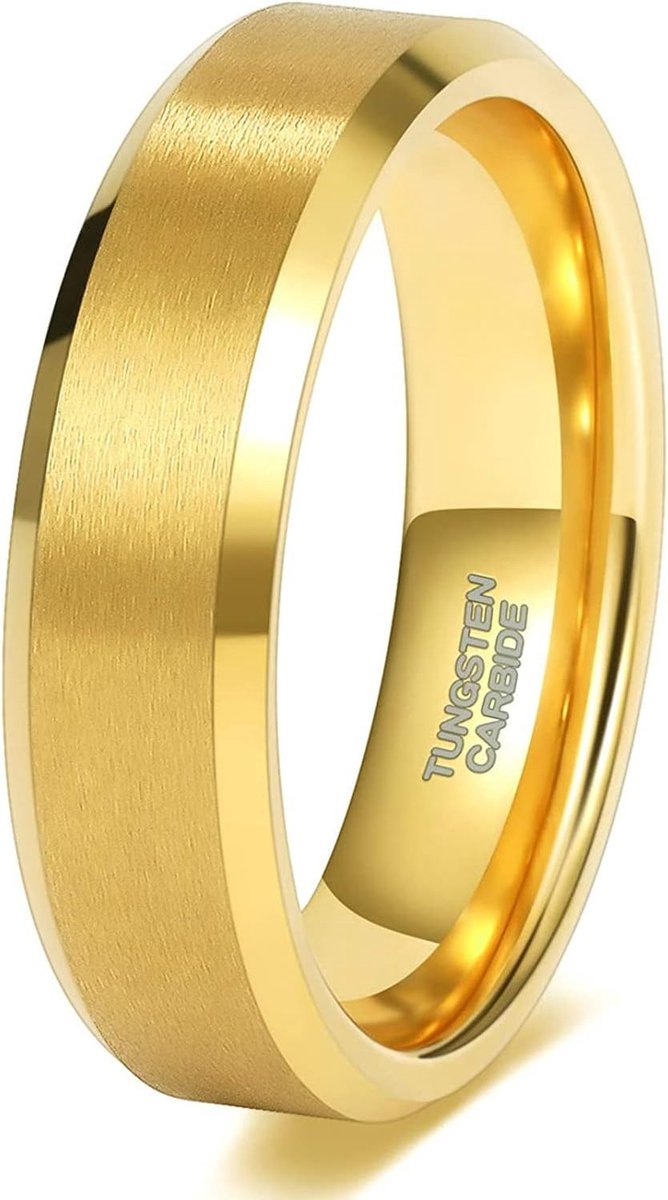 Ringen, heren, dames, goud, wolfraamcarbide, geborsteld, verlovingsringen, trouwringen, partnerringen, 4 mm, 6 mm, 8 mm