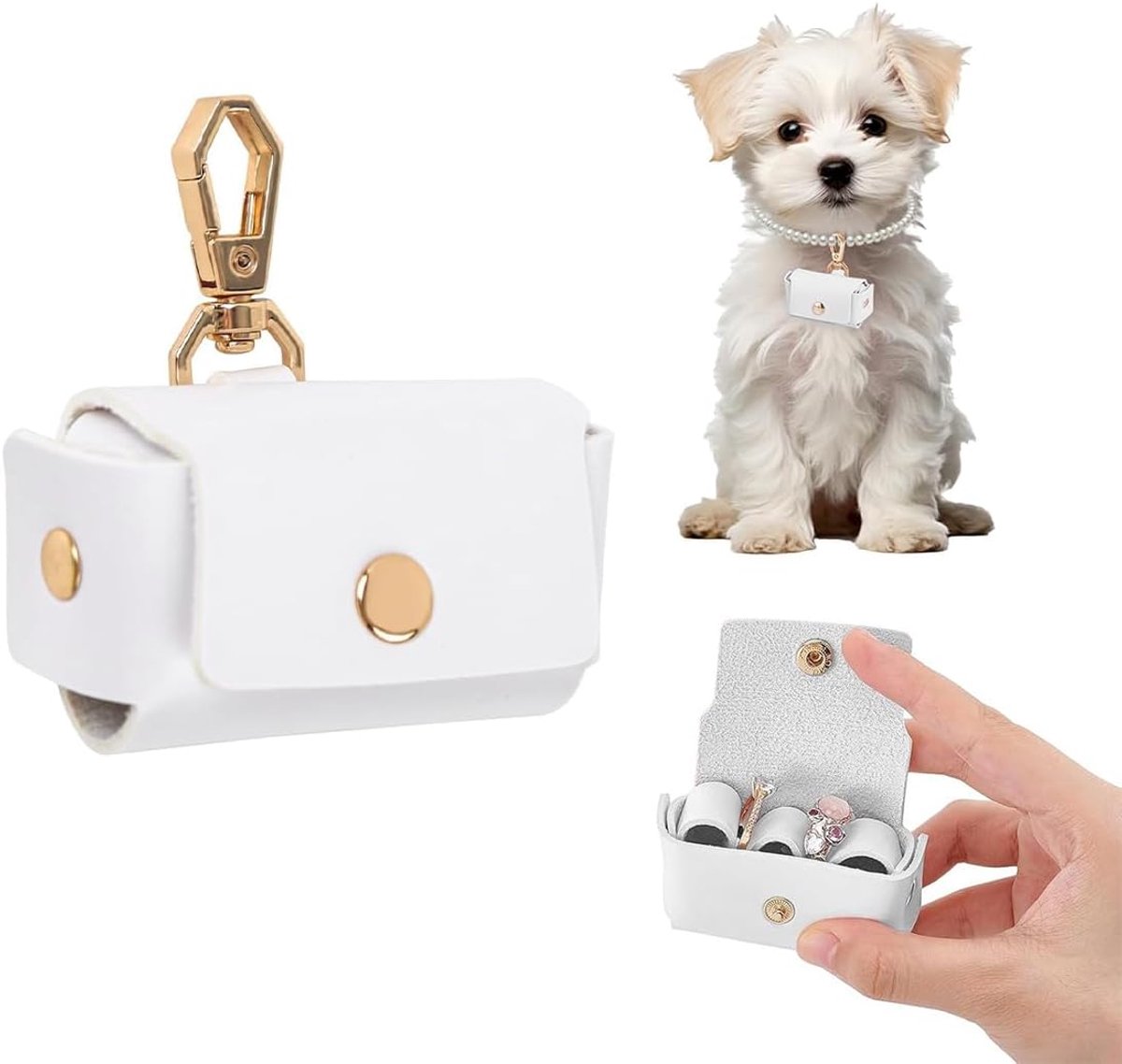 Lederen trouwringhouder voor honden, doos voor trouwringen, houder voor hondenhalsband, tas voor trouwringen, bruiloftsaccessoires, cadeau