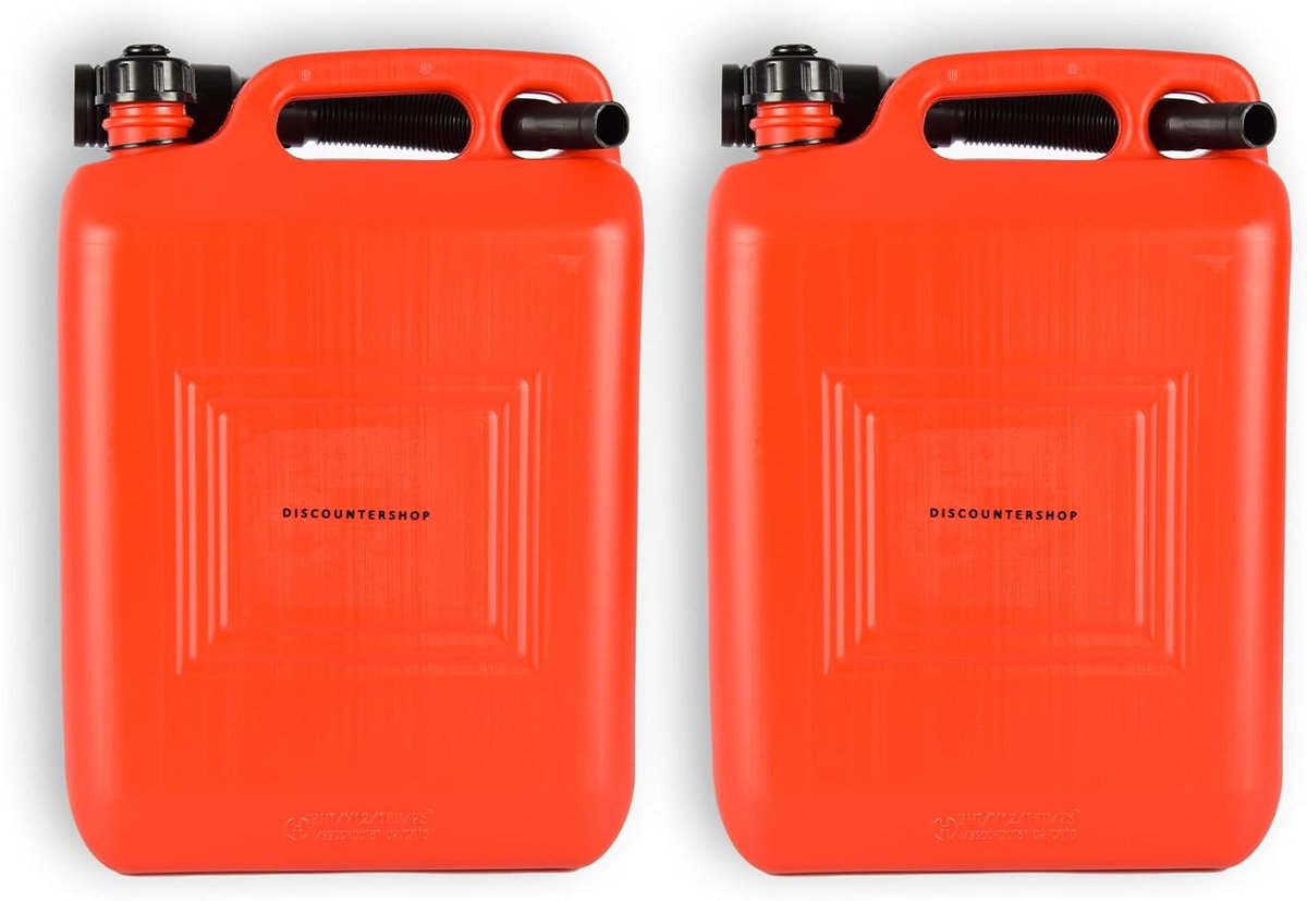 Brandstofkan 10L - Set van 2 - Polyethyleen - Veilig transport van brandstoffen - SnelShoppen