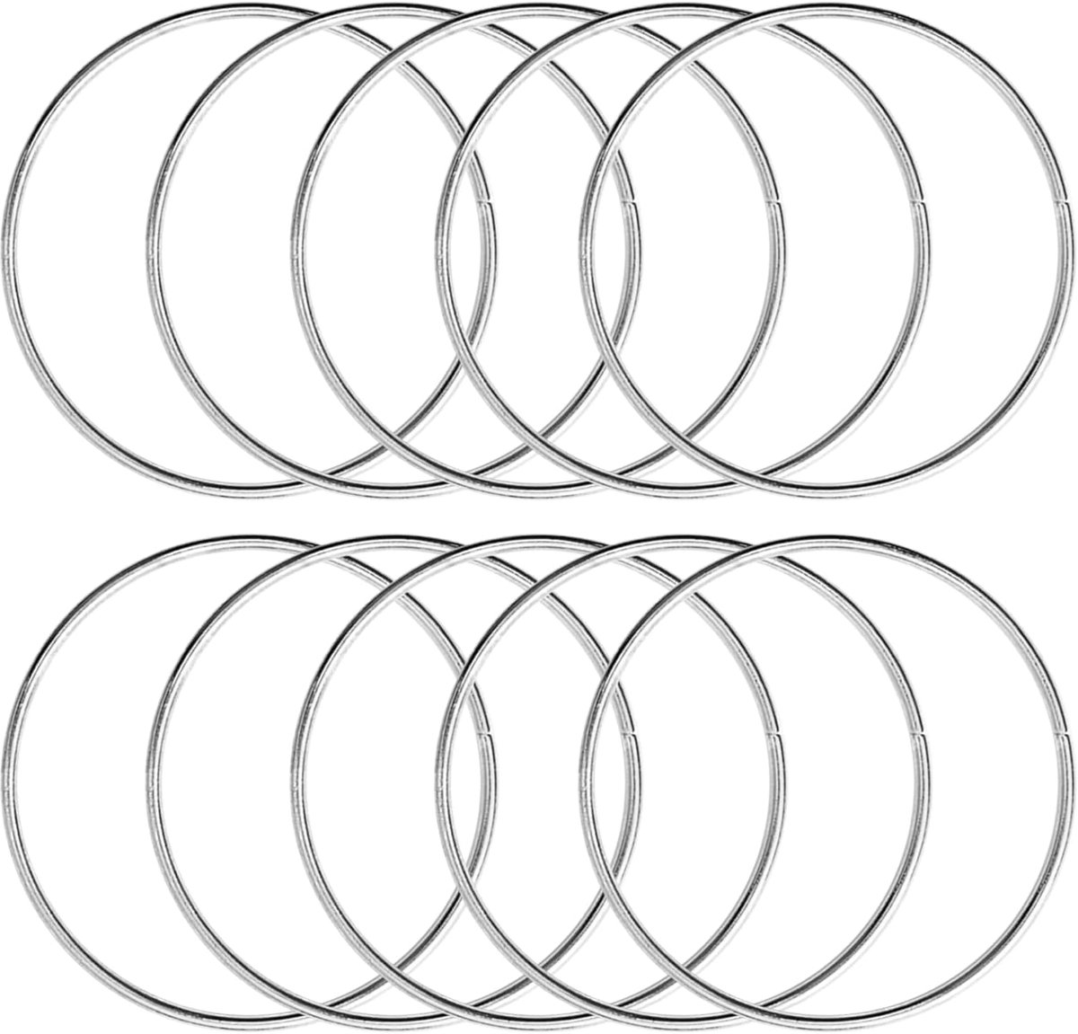 10 stuks metalen ringen om te knutselen, 15 cm zilveren metalen ring, decoringen om op te hangen, draadringen om te knutselen, decoratieve ringen om op te hangen, metalen ring voor
