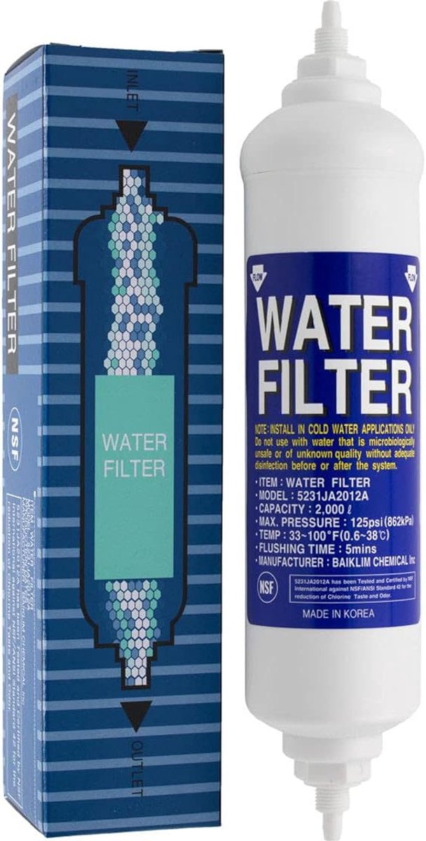 Waterfilter 5231JA2012A - Vervangingscartridge - Vermindert chloor en geuren - Geschikt voor LG koelkasten - SnelShoppen