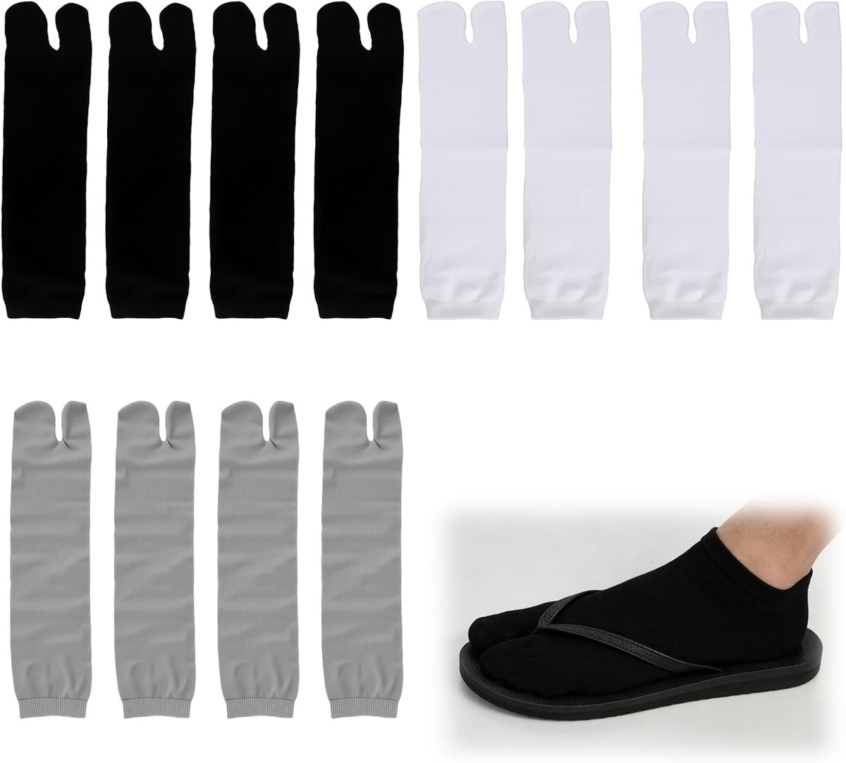 Sokken, uniseks, gescheiden teen van katoen, comfortabel en ademend, met antislipzool, voor thuis, yoga, flip flops, eenheidsmaat