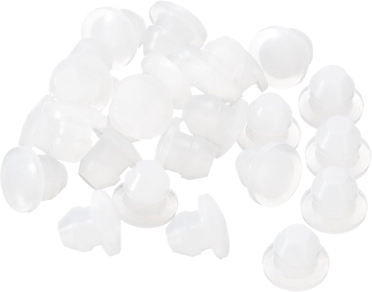 38 stuks siliconen stops, ronde rubberen stoppen met vergrendeling voor gaten 4,5 mm, waterdichte pluggen voor metalen buizen, inzetstukken voor eindkappen voor meubels, transparant