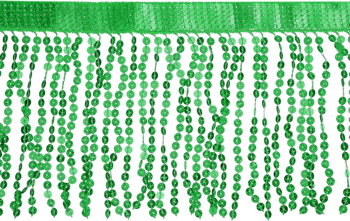 1 Iarde 15,24 cm pailletten, franjes, trim, pailletten, kant, glitter, franjes, trimband voor jurken, latin, dans, doe-het-zelf, naaien, handwerk, decoratief (groen)