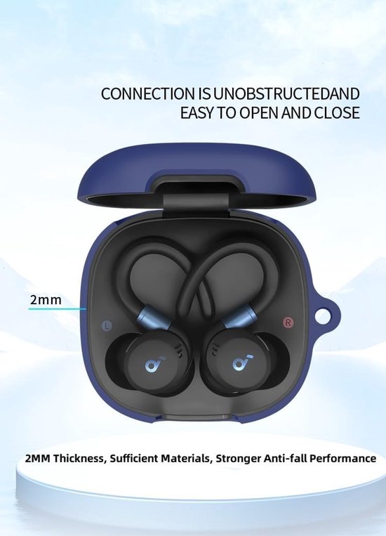 Hoes Compatibel met Anker SoundCore Sport X20, Anti-Kras, Schokbestendig, Siliconen Hoes Compatibel met Anker SoundCore Sport X20 Bluetooth Oortelefoon. Zwart — afbeelding 5