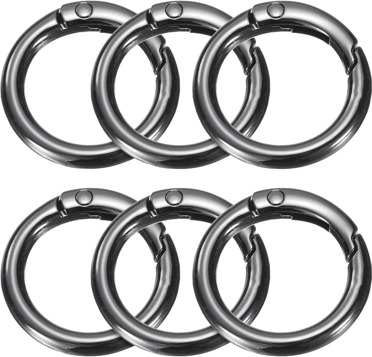 Veerringen, 1,8 cm, ronde veerkarabijnhaken voor sleutelhanger, doe-het-zelf tas, handtas, zwart