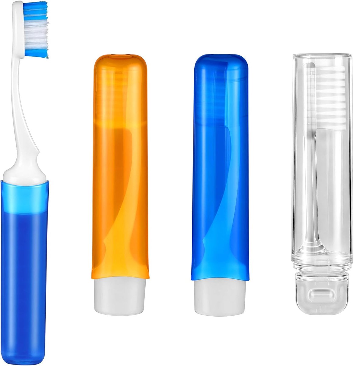 3-delige reistandenborstel, mini draagbare tandenborstelset met hoes, zachte opvouwbare tandenborstels, campingtandenborstels voor kamperen, wandelen, reizen, school
