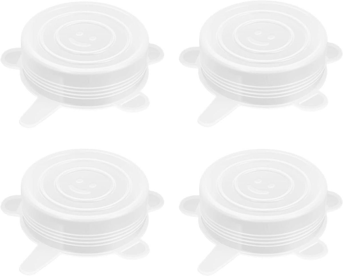 4 stuks 6,5 cm herbruikbare siliconen stretchdeksels, siliconen komhoezen voor voedselopslag, universele rekbare deksels voor containers produceren, elastische uitbreidbare afdichtingshoes,