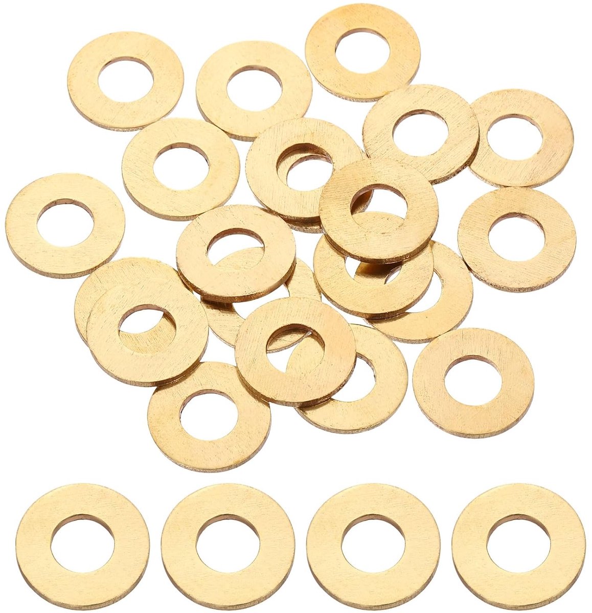 Platte sluitringen van messing, M8, 50 stuks, 8 mm, 18 mm, DE 1,5 mm dik, metrische sluitringen, metalen afdichtring voor schroeven, bouten, fabrieken, huis en buitenprojecten
