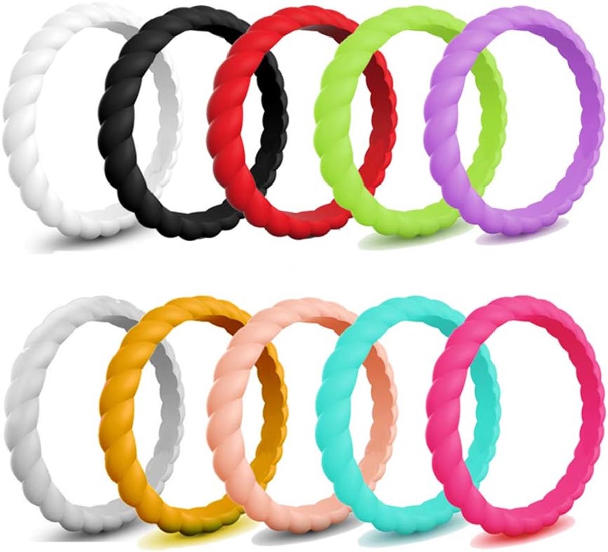 Ringen van siliconenrubber voor dames, meerkleurig