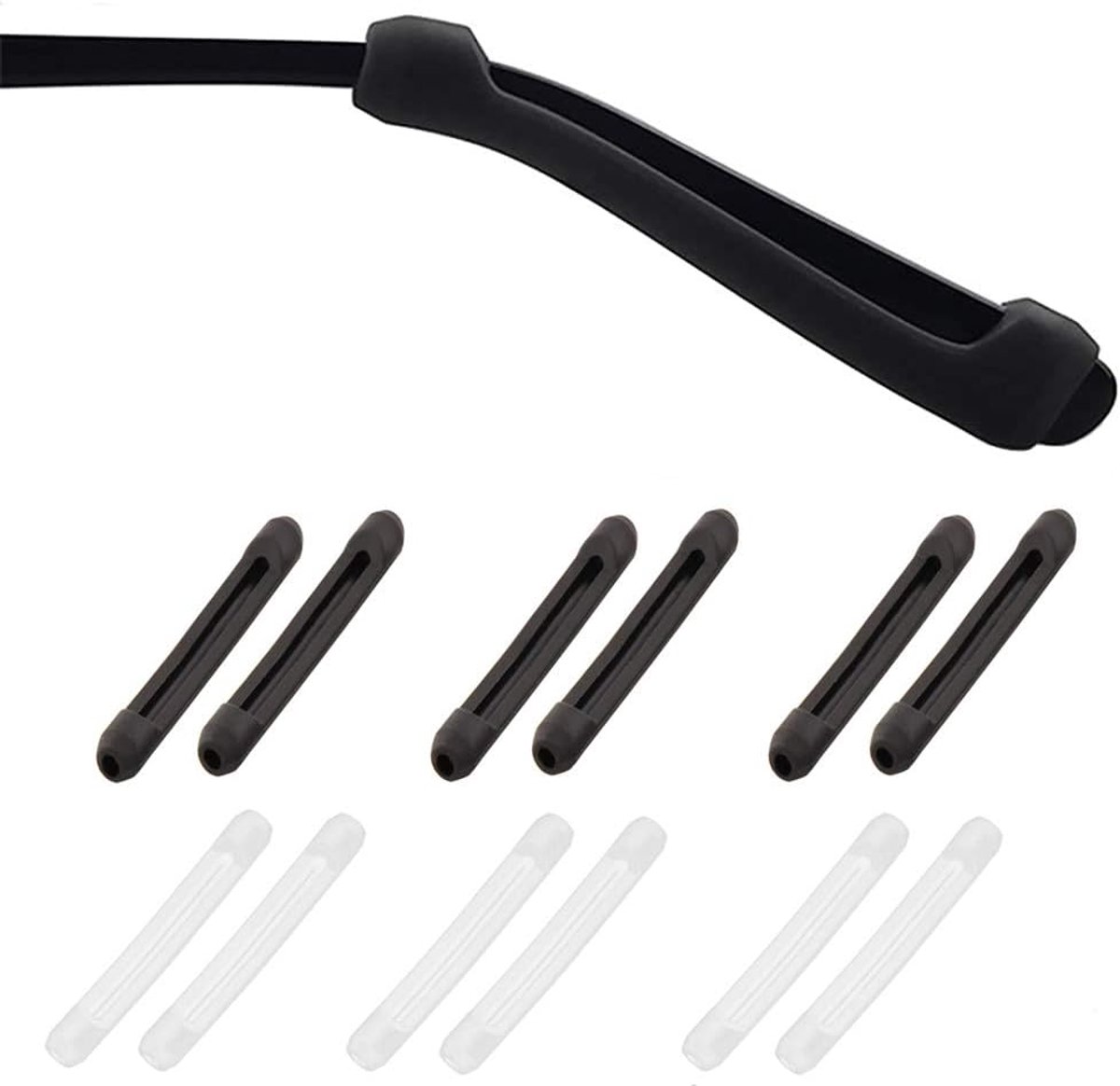 Ultra Zachte Antislip Siliconen Brillen Tempel Tips - 6 Paar Oorgrepen Mouwhouder