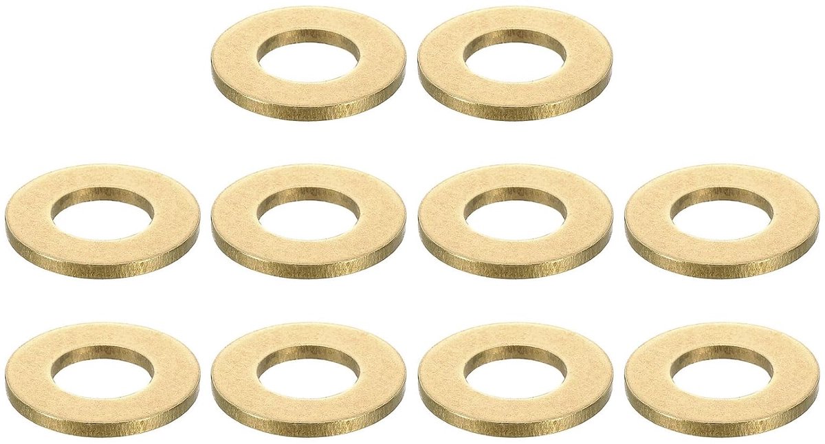 10 stuks ronde sluitringen, M14 x 28 x 2,5 mm, messing afdichtringen, gouden sluitringen, O-ring, platte afdichtringen voor schroeven, moeren, schroefdraadstang