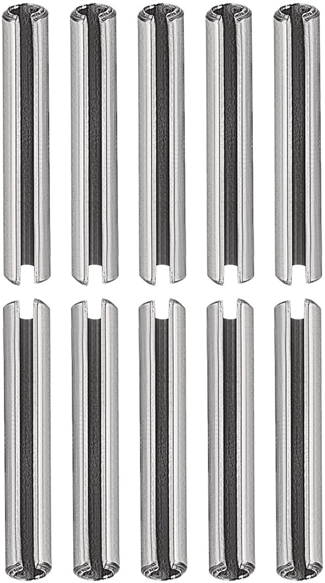 M1,5 x 20 mm (DxL) geribbelde veerstiften, 20 stuks, ideaal voor bevestiging thuis, 304 roestvrij staal, veerpluggen, spanningsrol, stift, zilver