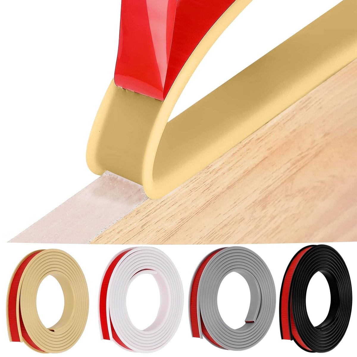 TPE-randlijm, zelfklevend, 12 mm x 5 m, camel | Zelfklevende meubelrandband, flexibele opvouwbare randbescherming voor kastreparatie, meubelrestauratie en renovatie