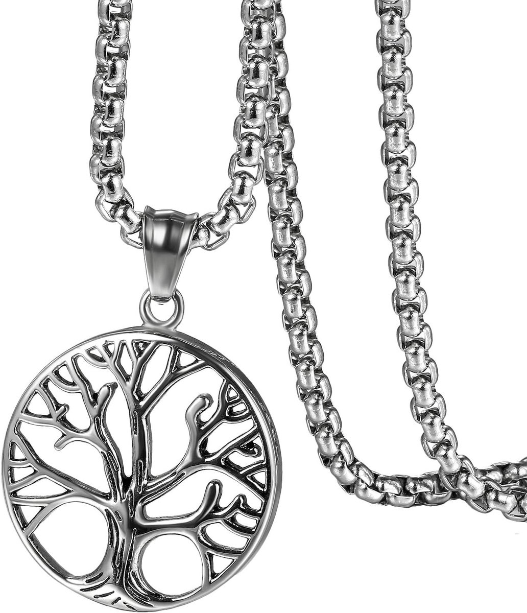 Levensboom ketting: Viking boom hanger charme, roestvrij staal, uniseks, volwassenen, mode-sieraden