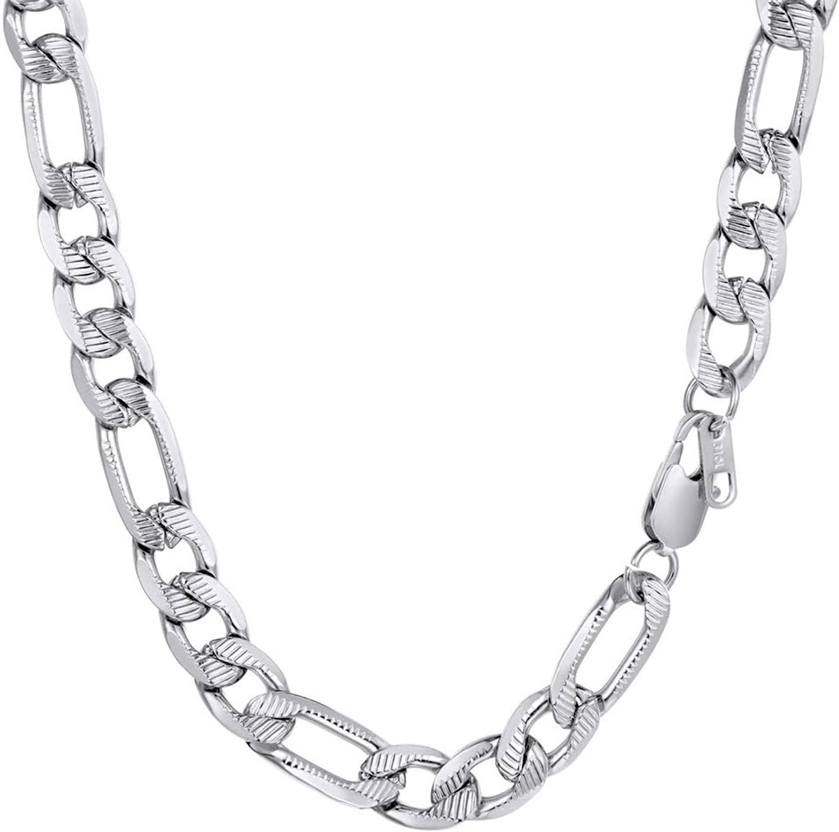 Heren halsketting klassieke figaroketting 5/6/7/10 mm breed 3+1 schakels schakelketting hiphop ketting 36+5/46/51/55/61/66/71/76 cm voor mannen vrouwen roestvrij staal/18k verguld modesieraad