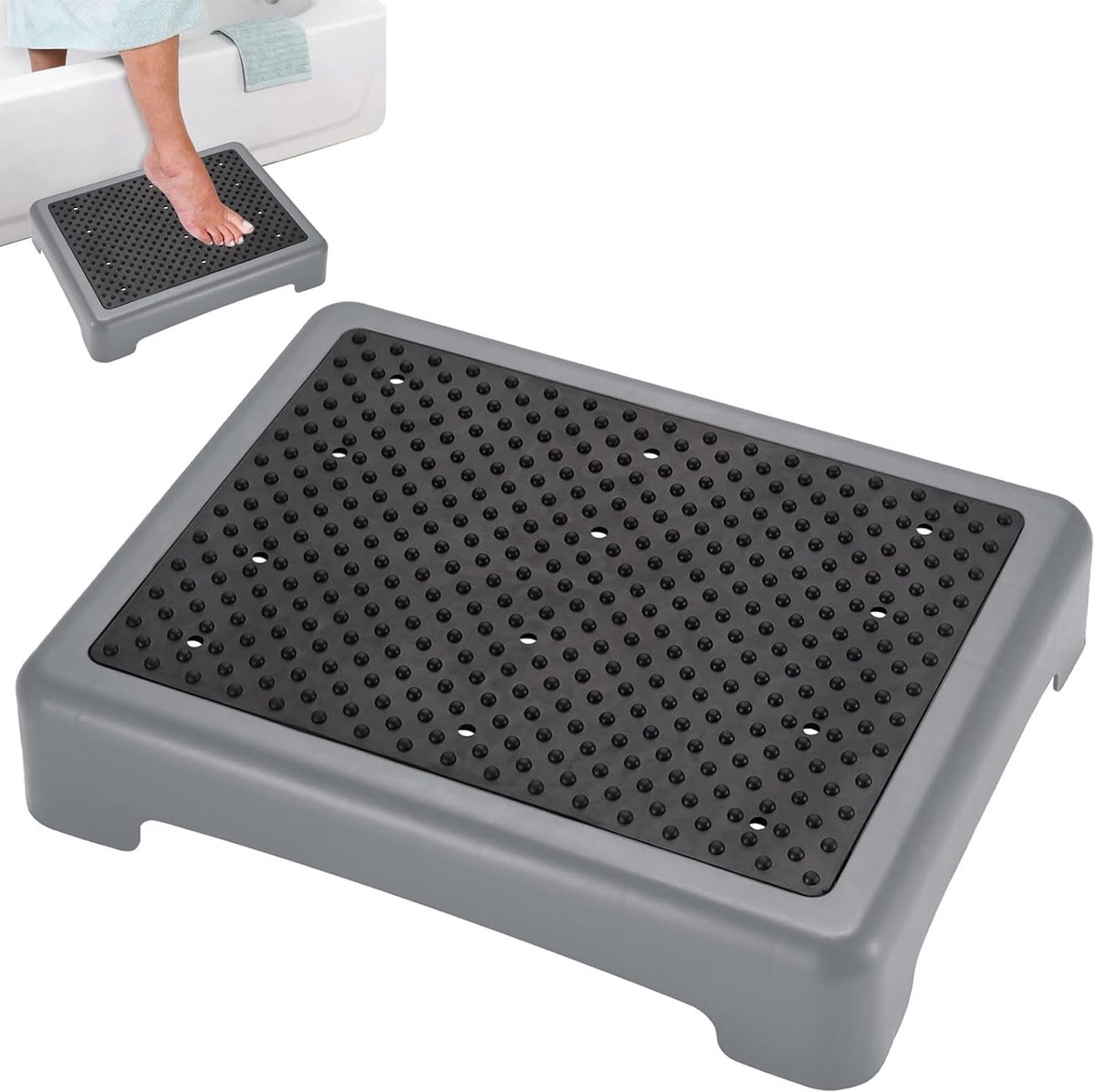Traptrede, instaphulp, opstapkruk, beweegbaar, draagbaar, traptrede, traptrede, voor binnen en buiten, draagkracht tot 200 kg, voor badkamer, keuken, deurdrempels, zwart
