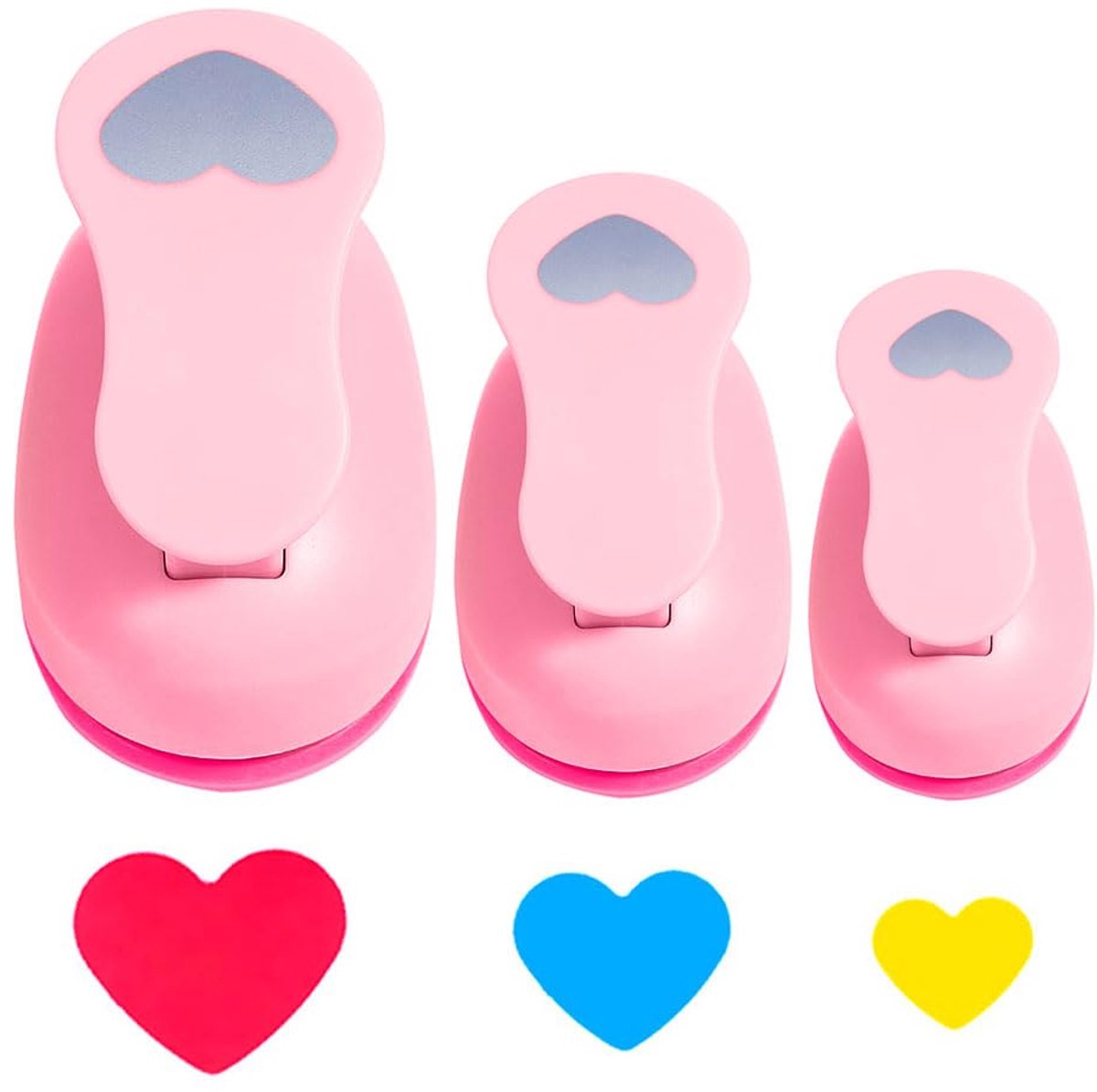 3 Stuks Figuurpons Hart Papierpons Set Knutselpons Motiefpons Decoratieve Pons Scrapbooking Pons Hobbypons Voor Kaarten Labels Uitnodigingen DIY Knutselen School Kantoor