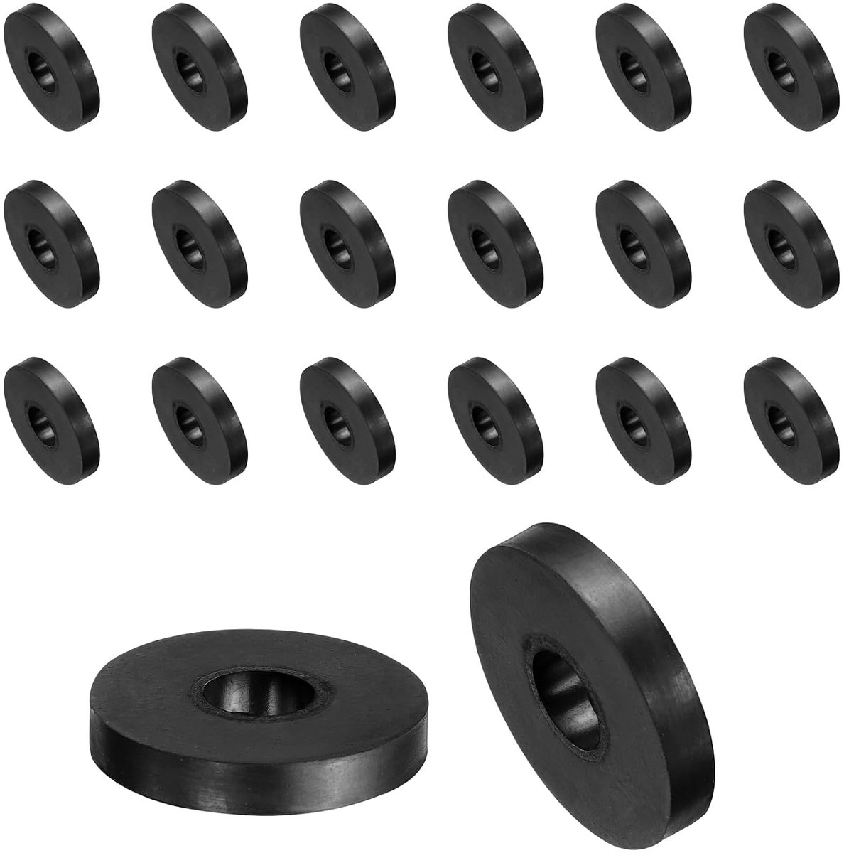 20 stuks rubberen sluitringen, rubberen spacer, 30 mm buitendiameter x 10 mm binnendiameter x 5 mm hoogte, zwart, ronde afstandshulzen, dikke rubberen ringen, rubberen afstandhouders