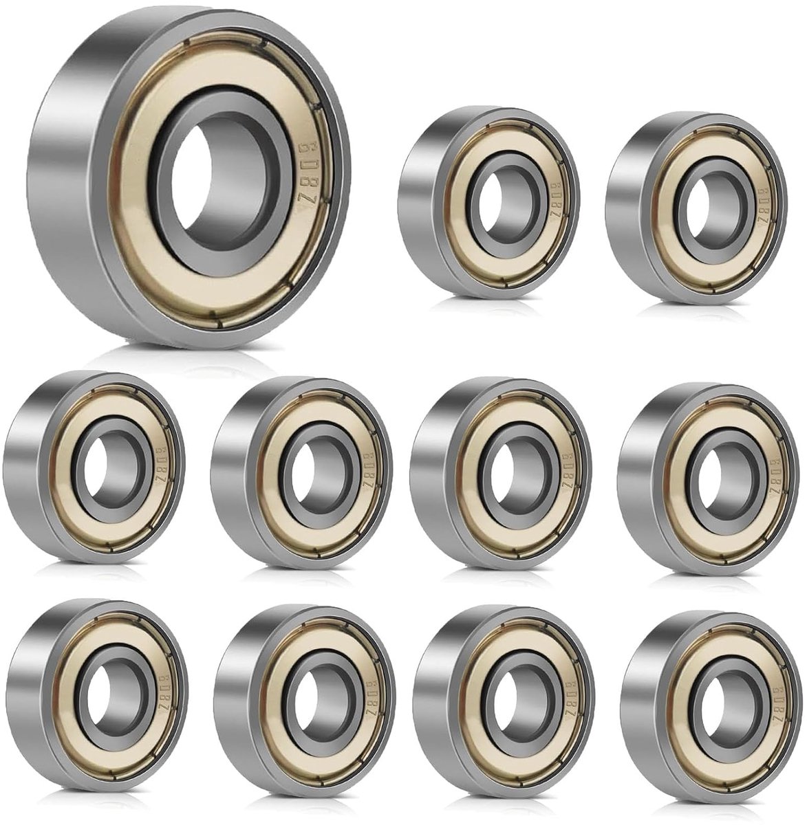 Lagers, 608zz skateboard-kogellagers, metaal, dubbel afgeschermd, miniatuurgroefkogellagers, skateboarding, fietsaccessoires, 8 mm x 22 mm x 7 mm, zilver