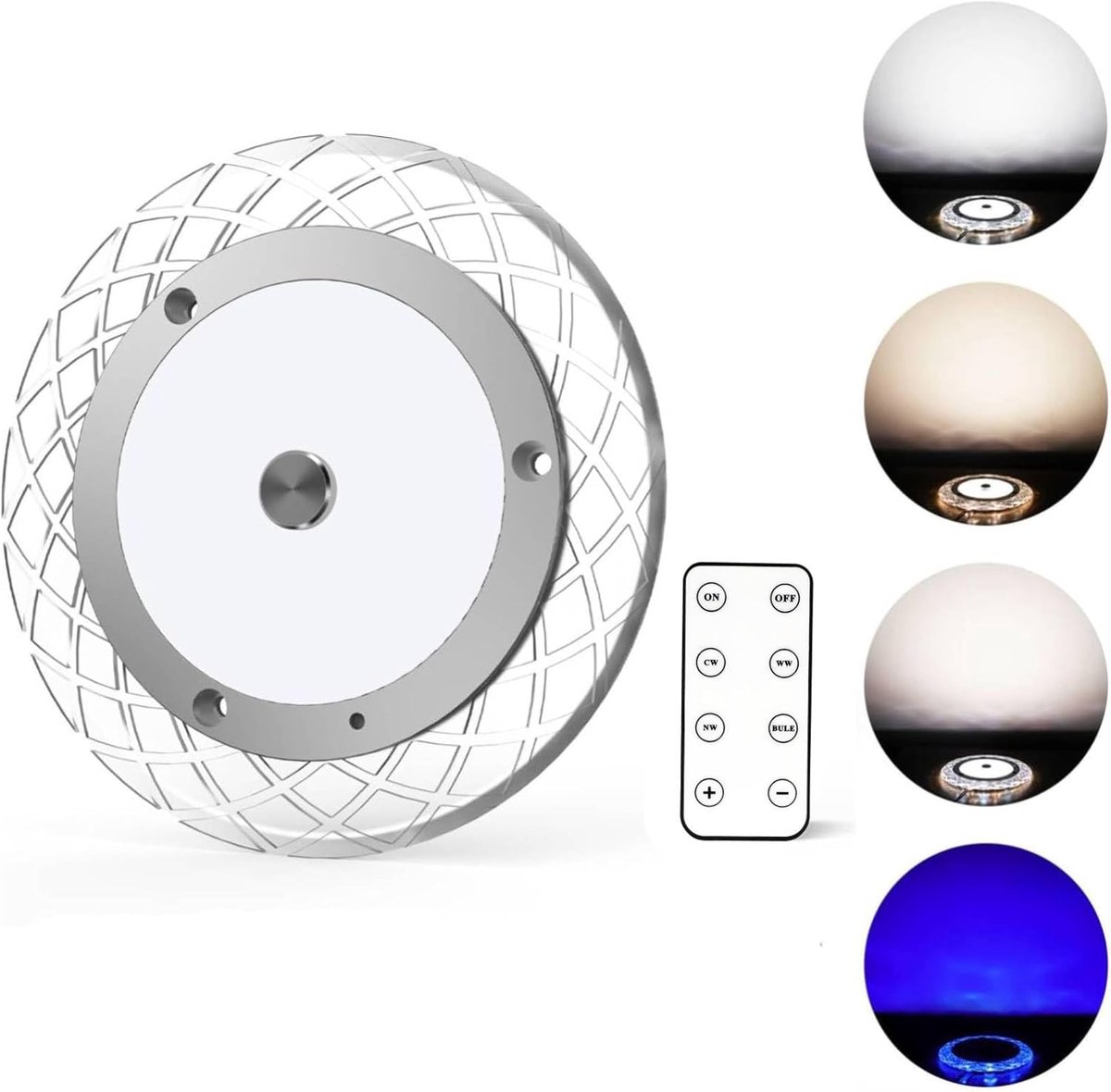12V led-lampen voor camper, LED camper light 12V 24V dimbare plafondschijflamp, caravan boot oppervlak montage armatuur met touch schakelaar voor camper van