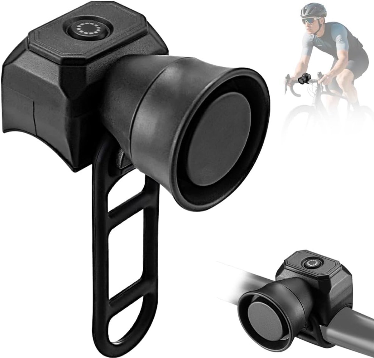 Fietsbel, 120 dB, met IP4 waterdicht, 5 beltonen, USB-oplaadbaar, luid, elektrische fietsbel voor MTB, racefiets, scooter