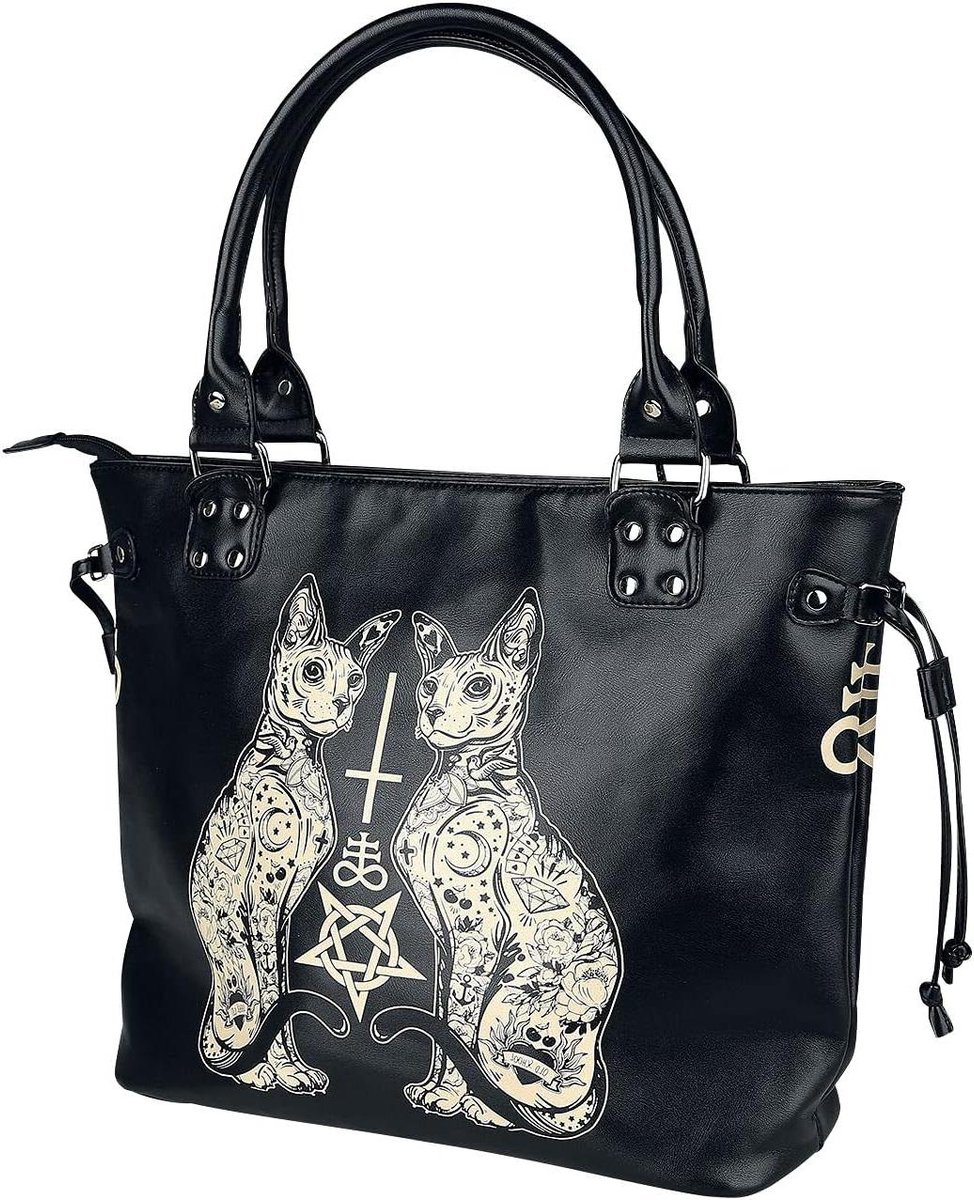 Dames Handtas - Schoudertas Katten - Casual Draag - Officieel Gelicentieerd - 45 x 35 cm - Zwart Wit