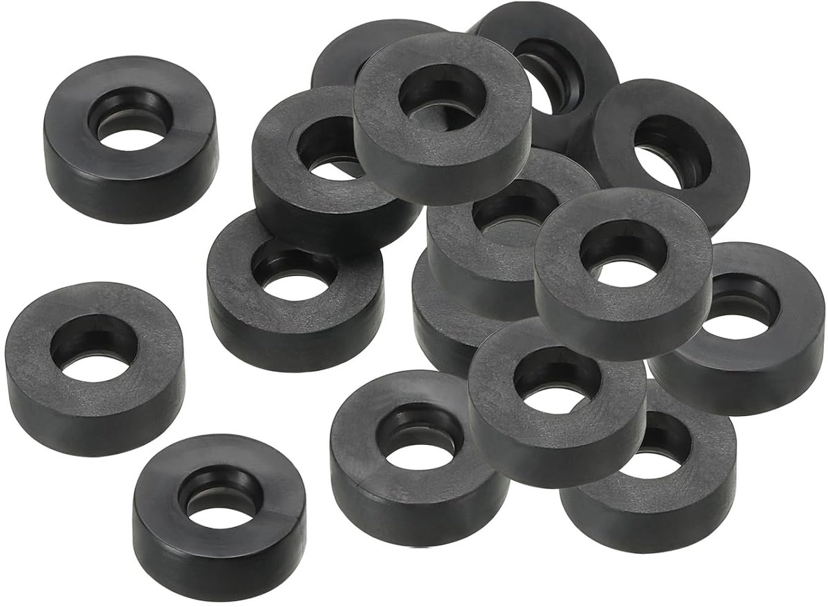 M3 Rubberen sluitringen, rubberen afdichting, rond, 16 stuks, 3 mm ID, 8 mm, OD, 3 mm dik, platte sluitringen, set, afdichtingsrubber voor kraanbuis, bevestigingsschroef, zwart