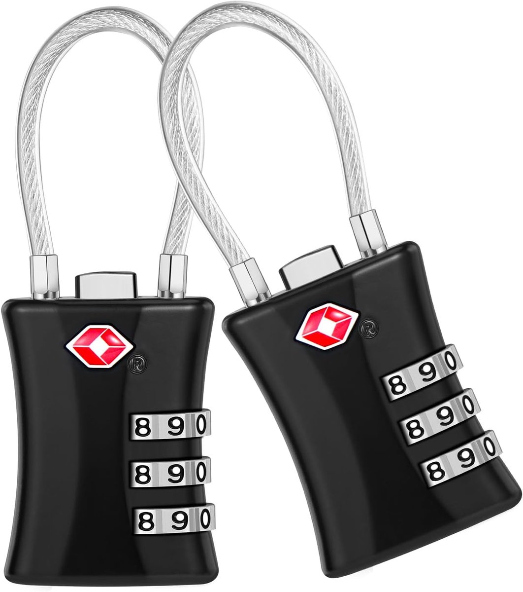 Luggage Lock 2 Stuks - 3-cijferige Combinatie - Zwart - Ideaal voor Reisbagage - SnelShoppen