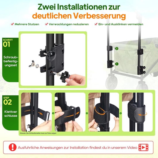 Bolderkar Duwgreep - Handgreep Kar - Wagen Manoeuvreren - Verstelbare Hoek - 54 cm Lengte - Zwart van Bolderkar — afbeelding 4