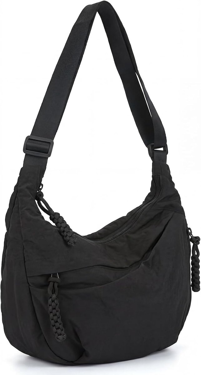Crossbody tas dames - halve maan nylon - verstelbare schouderriem - ideaal voor onderweg - SnelShoppen