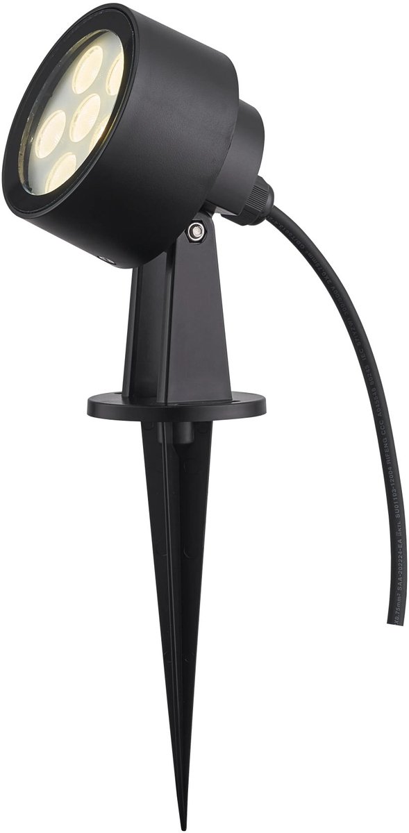 URI LED prikspot voor buiten, SMD LED 4W, 3000K warm wit licht, IP65 waterdicht, geschikt voor tuinpaden en borders.
