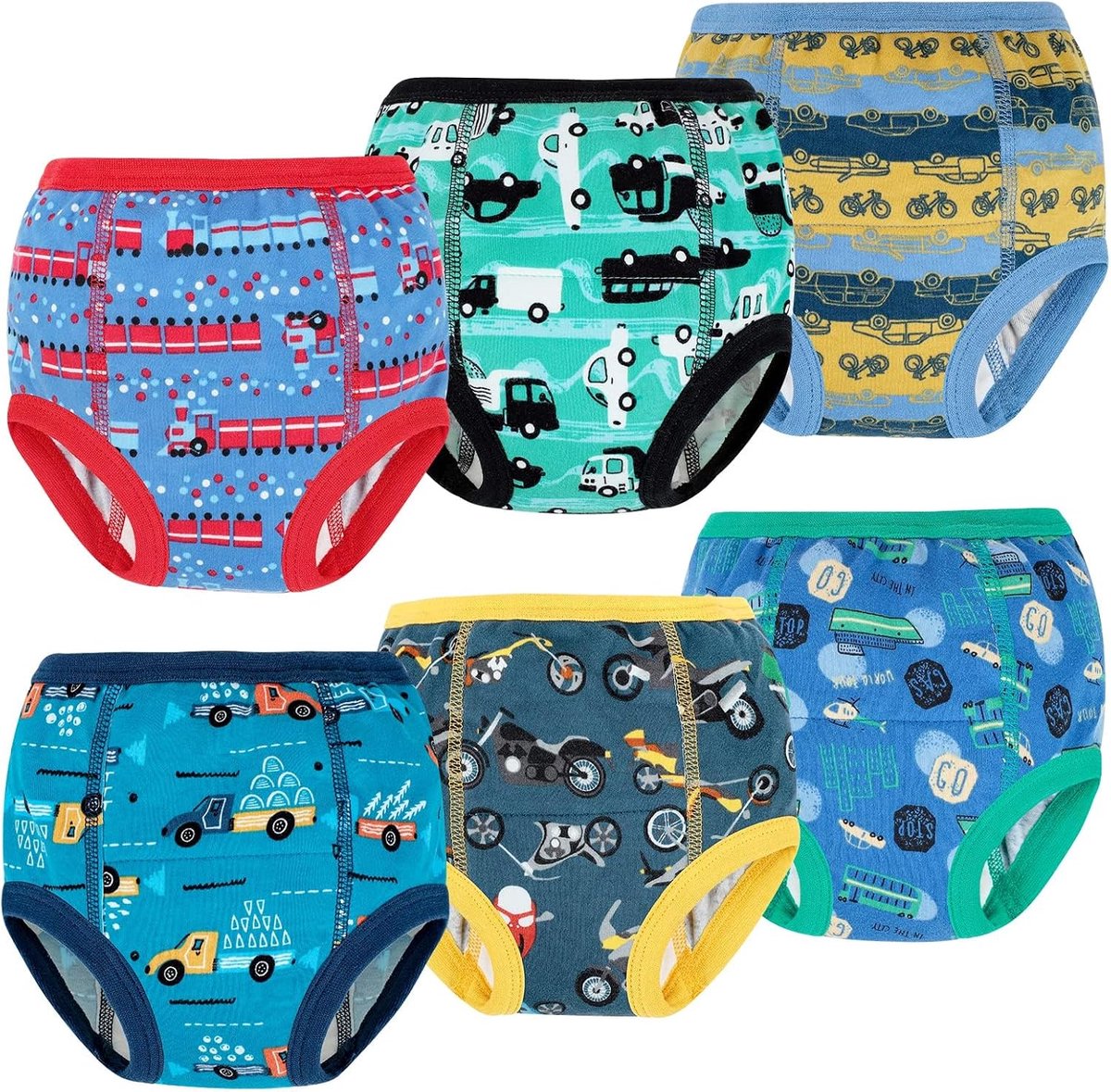 Tracksuit bottoms jongens 6-laags katoen - zacht en absorberend - 4-pack/6-pack auto - SnelShoppen