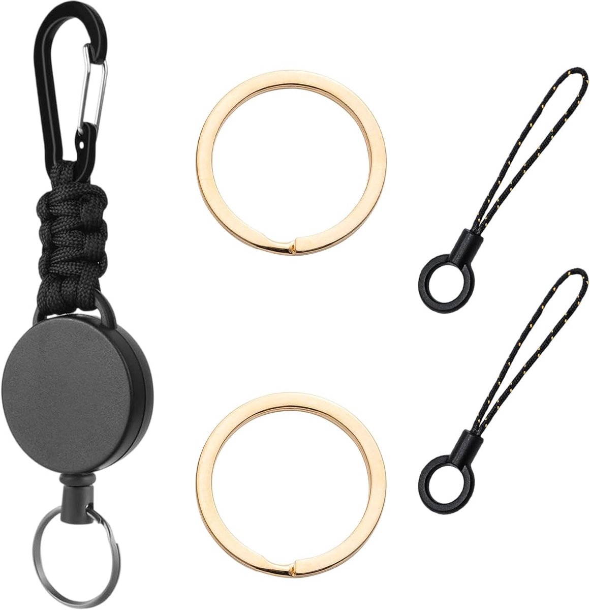 Retractable sleutelhanger 60cm - met karabijnhaak - roestvrijstalen kabel - ideaal voor sleutels en ID-badges - SnelShoppen