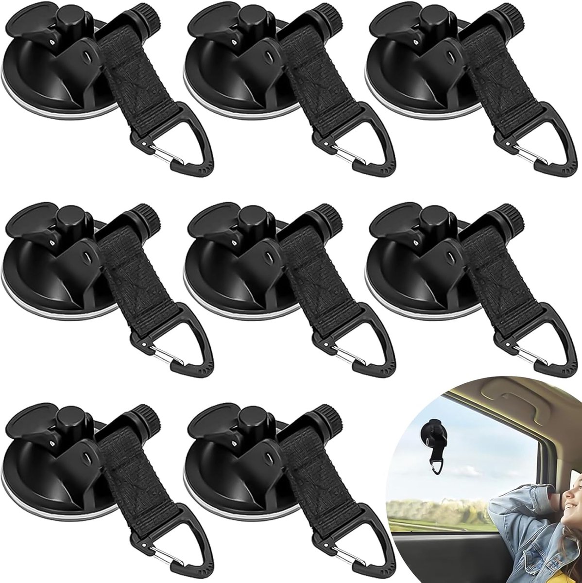Camping Suction Cups 8 Stuks - Extra Sterk - Multifunctioneel - Eenvoudige installatie zonder schroeven - SnelShoppen