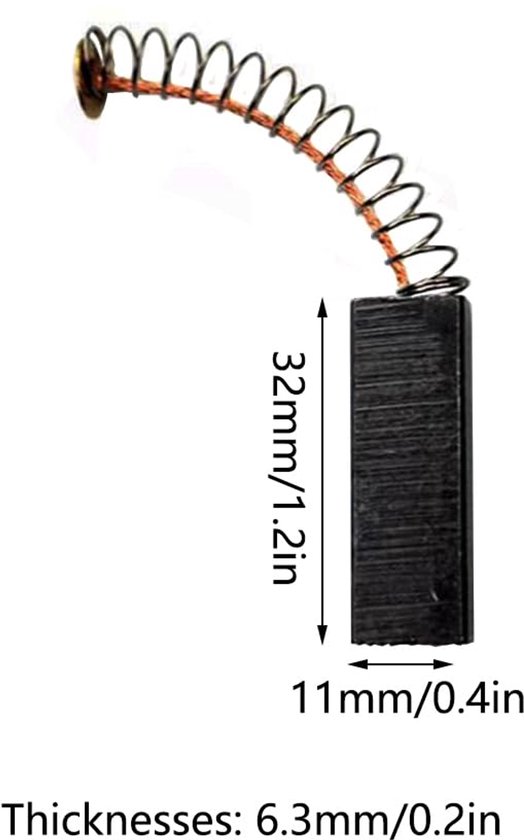 Carbon borstels 6.3 * 11 * 32mm - universeel voor elektrische motoren - duurzame kwaliteit - ShopVlot — afbeelding 5