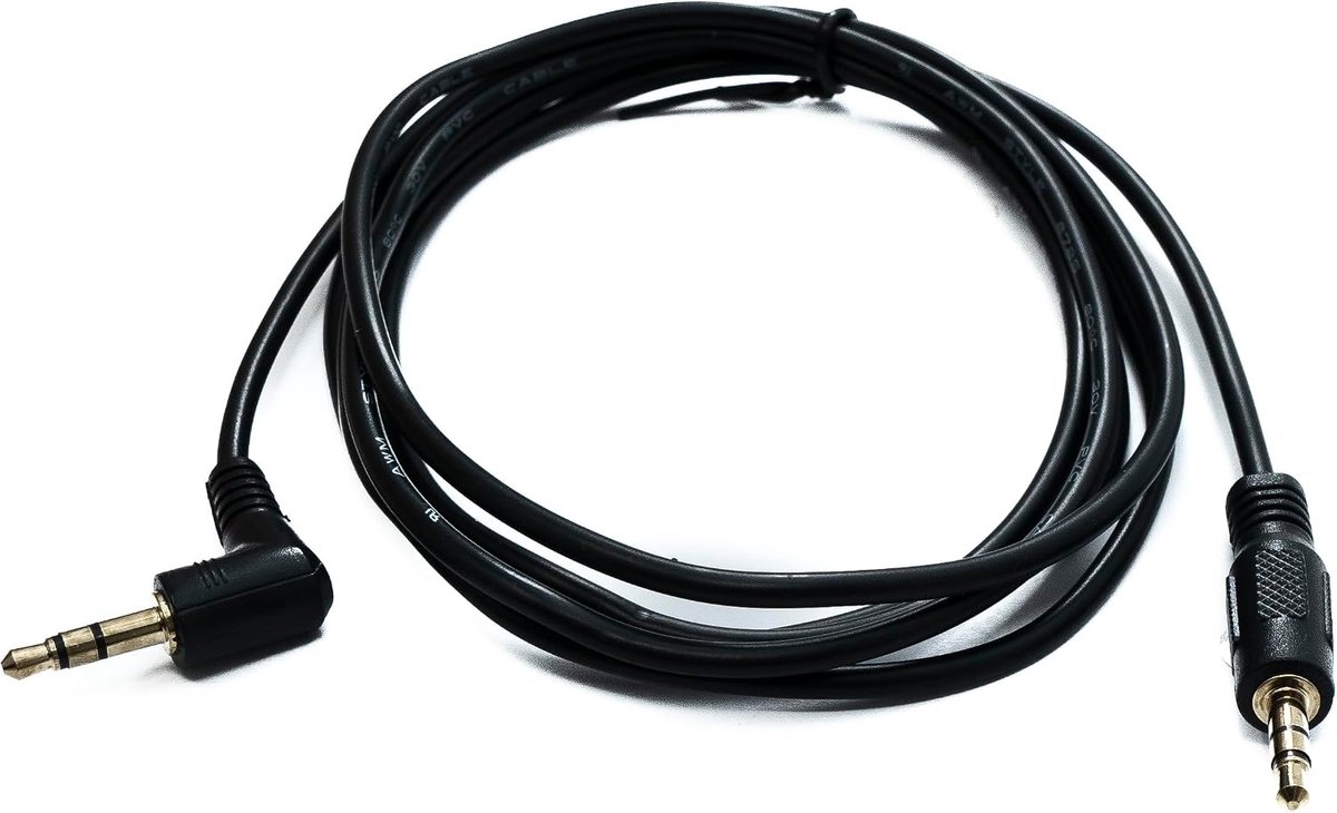 Audio jack kabel 180cm - 3.5mm TRS plug - hoekplug - ruimtebesparend en flexibel gebruik - ShopVlot