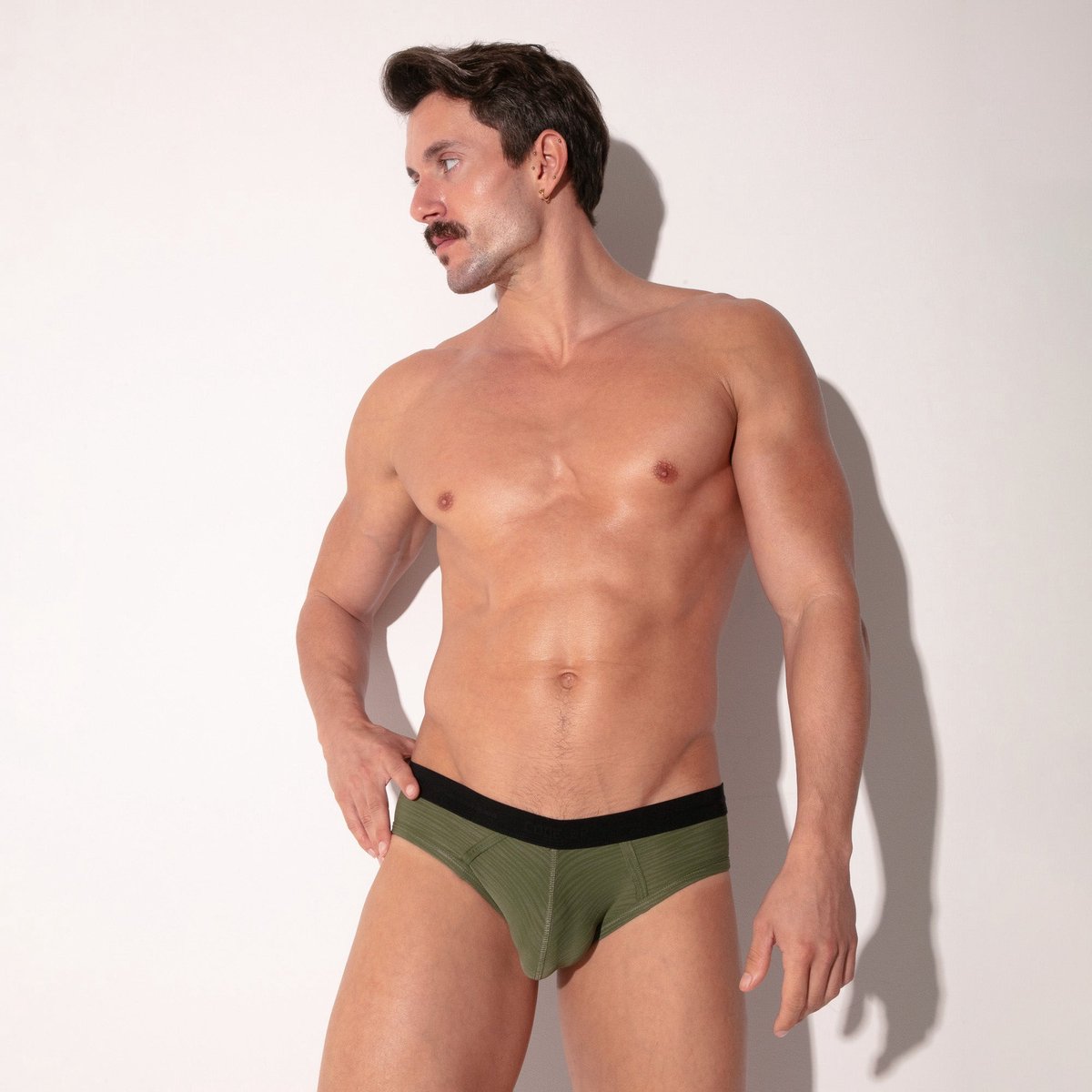 CODE 22 Zebra Brief Khaki - MAAT XXL - Heren Ondergoed - Slip voor Man - Mannen Brief