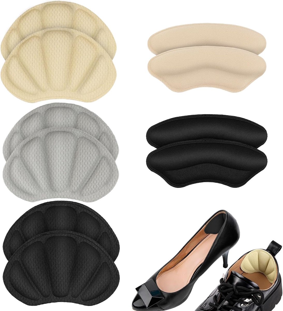 Hielpads voor grote schoenen - 5 paar - premium grip - comfortabel en praktisch - ShopVlot