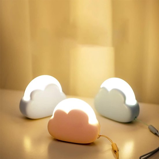 LISM-Draagbaar oplaadbaar LED-nachtlampje voor kinderen, klein tafellampje voor de babykamer, USB-nachtlampje voor de wieg, nachtlampje met instelbare helderheid - blauw — afbeelding 2
